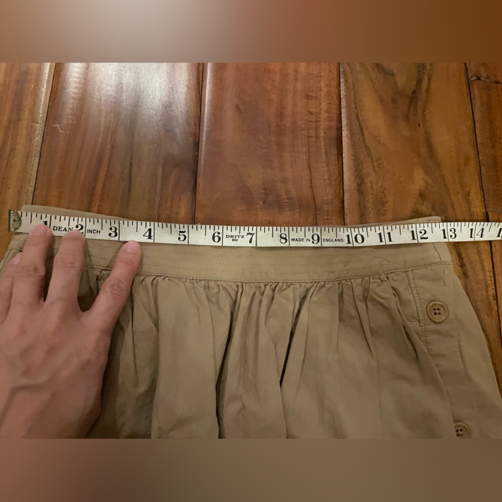 MADEWELL signature poplin side-button midi skirt/ size xxs/ seed khaki color - Picture 6 of 7